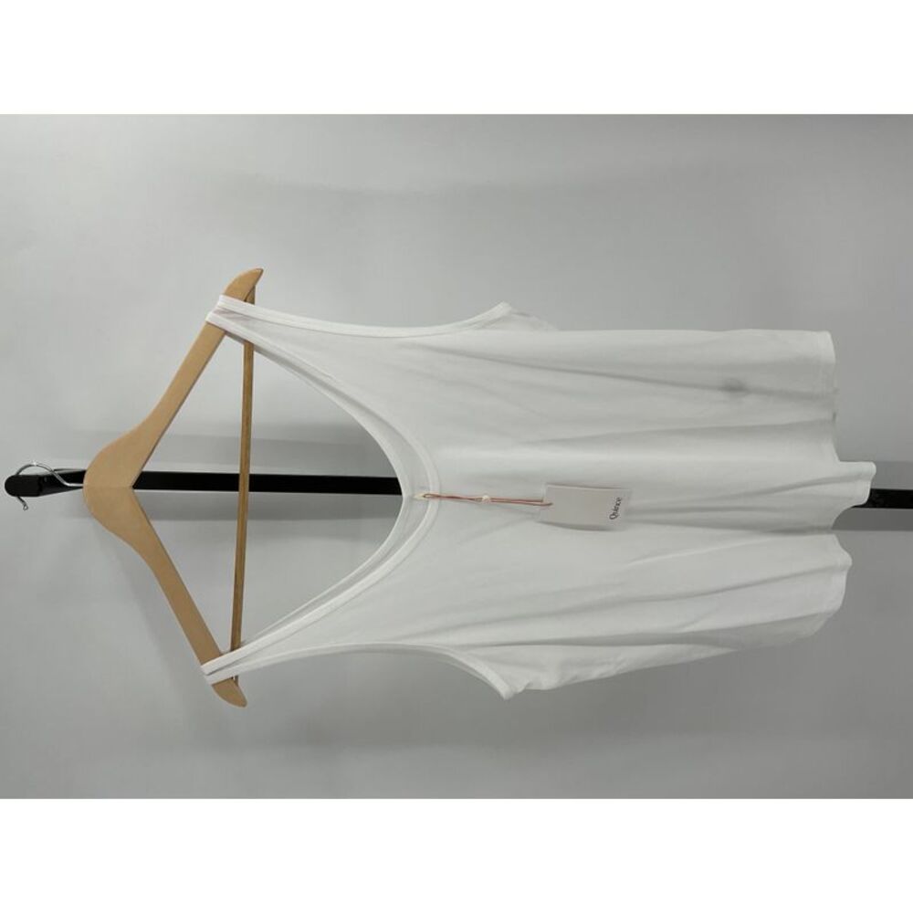 Quince Cotton Modal Double Scoop Neck Tank White l